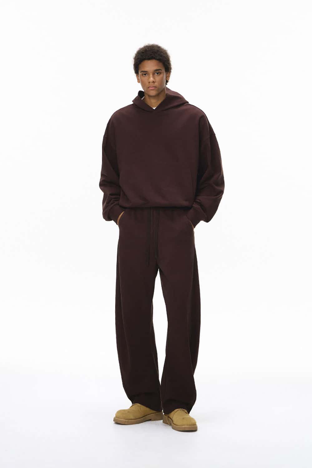 Dragon Scale Textured Boxy Hoodie _ 380G Relaxed Fit Cropped Pullover with Pocket