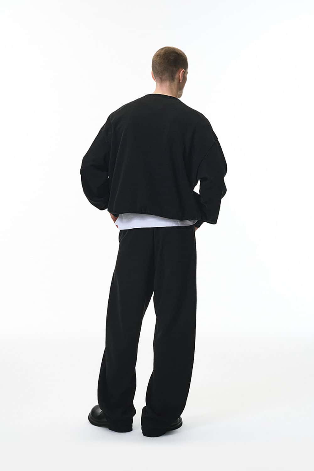 Boxy Loose-Fit Solid Color Sweatshirt _ Warm Relaxed Pullover Top