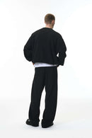 Premium Henley Pullover Sweatshirt - Active Black