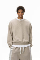 Premium Henley Pullover Sweatshirt - Heather Gray