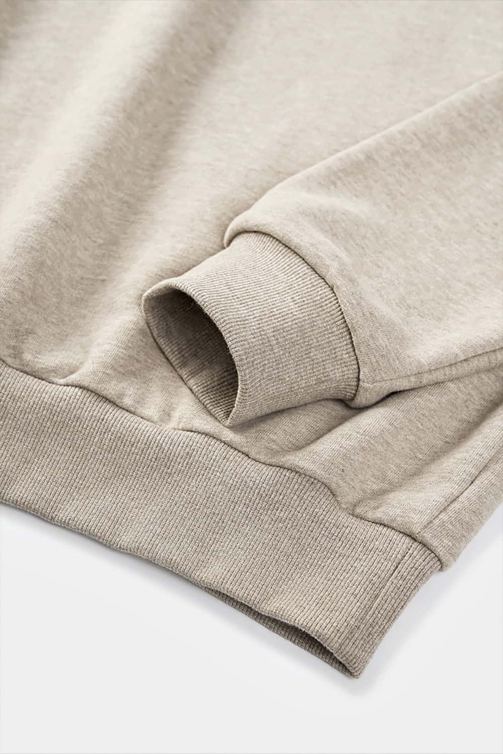 Boxy Loose-Fit Solid Color Sweatshirt _ Warm Relaxed Pullover Top