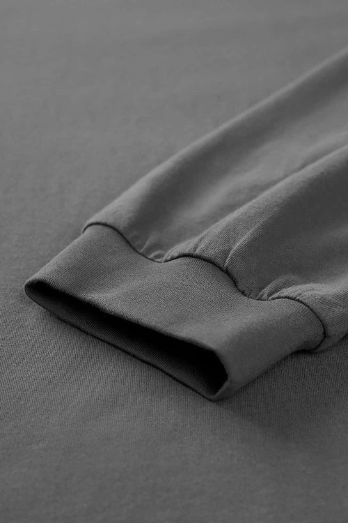Solid Mock-Neck Long Sleeve Tee - Gray