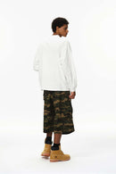 Solid Mock-Neck Long Sleeve Tee - White