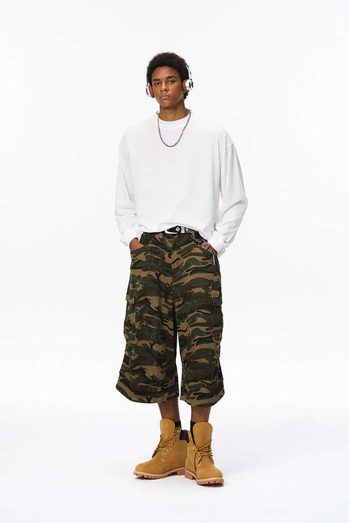Solid Mock-Neck Long Sleeve Tee - White