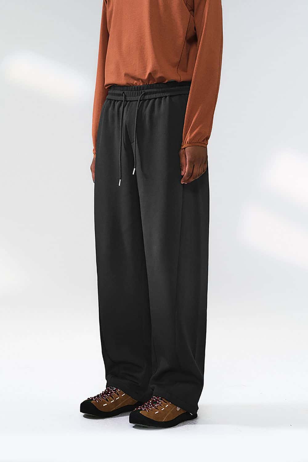 Lycra Jelly Straight-Leg Pants _ Relaxed Fit Solid Color Casual Trousers