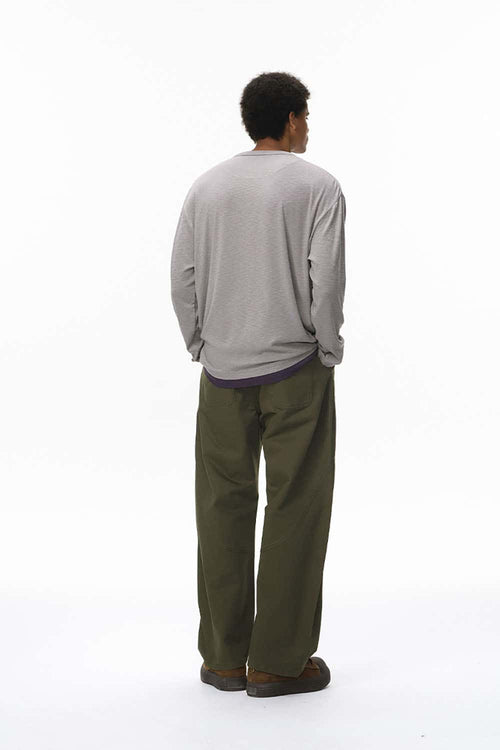 Deconstructed Pleated Curved Cargo Pants - Olive