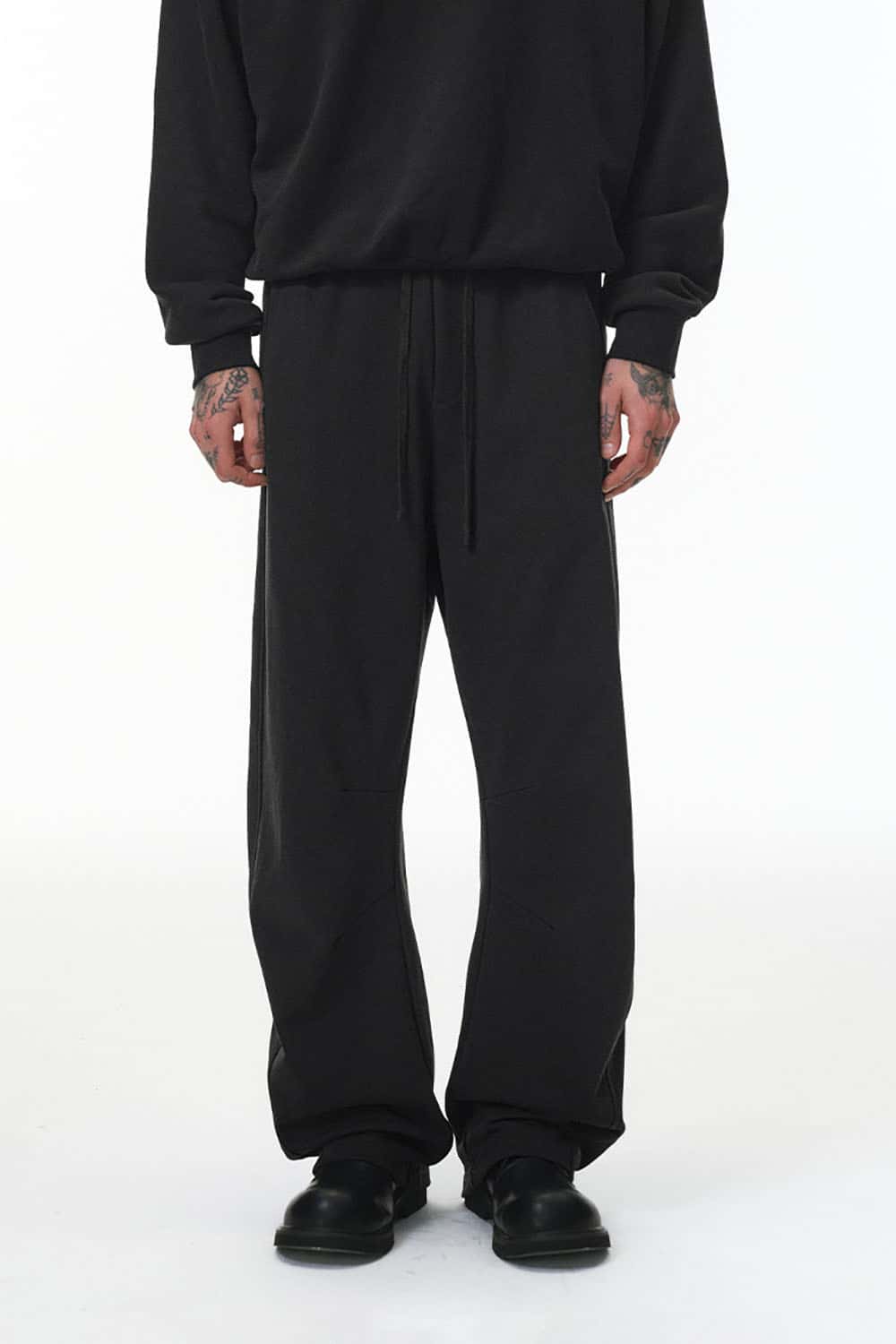 380G Dragon Scale Curved Seam Sweatpants _ Wide-Leg Athletic Lounge Pants