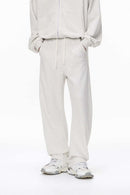 Curved-Seam Wide-Leg Sweatpants - Flower Gray