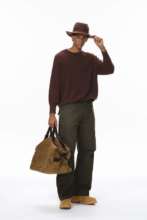 Classic Knit Crewneck Sweater - Coffee