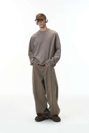 Distressed Raw-Edge Vintage Cargo Pants - Dark Khaki