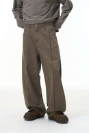 Distressed Raw-Edge Vintage Cargo Pants - Dark Khaki
