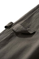 Adjustable Pleated Cargo Pants - Dark Gray