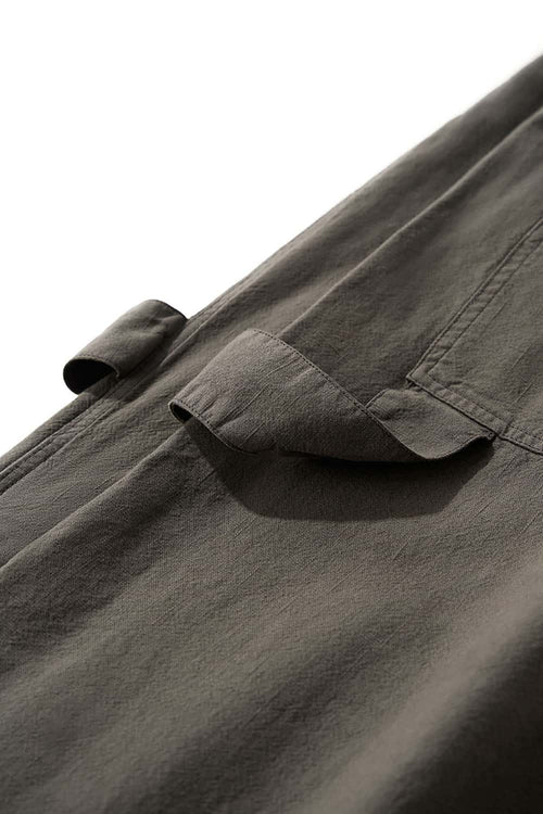 Adjustable Pleated Cargo Pants - Dark Gray