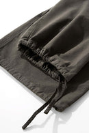 Adjustable Pleated Cargo Pants - Dark Gray