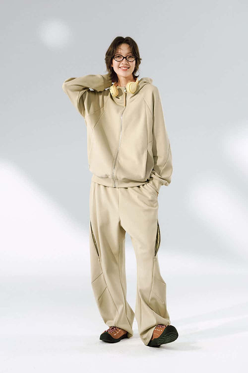 Performance Zip-Up Active Hoodie - Khaki