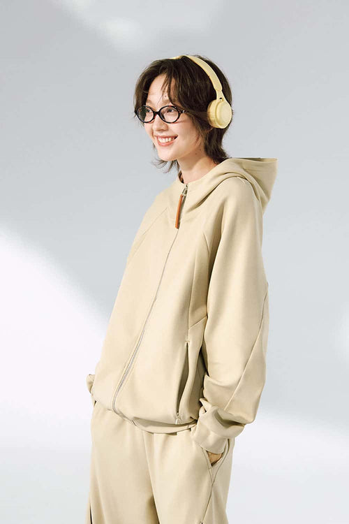 Performance Zip-Up Active Hoodie - Khaki