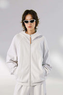 Performance Zip-Up Active Hoodie - Light Gray