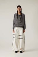 Breathable Modal Asymmetric Long-Sleeve Tee - Gray