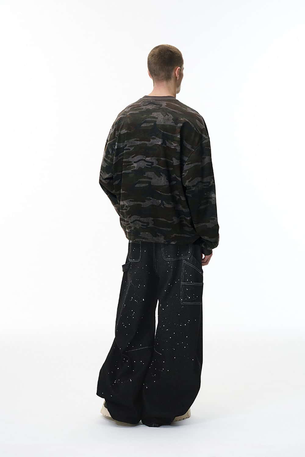Camo Boxy Long Sleeve T-Shirt _ Outdoor Versatile Crewneck Base Layer
