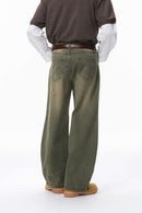 Washed Pleated Cargo Pants - Green