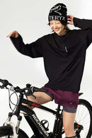 Contrast Zip Quick-Dry Long Sleeve Tee - Black