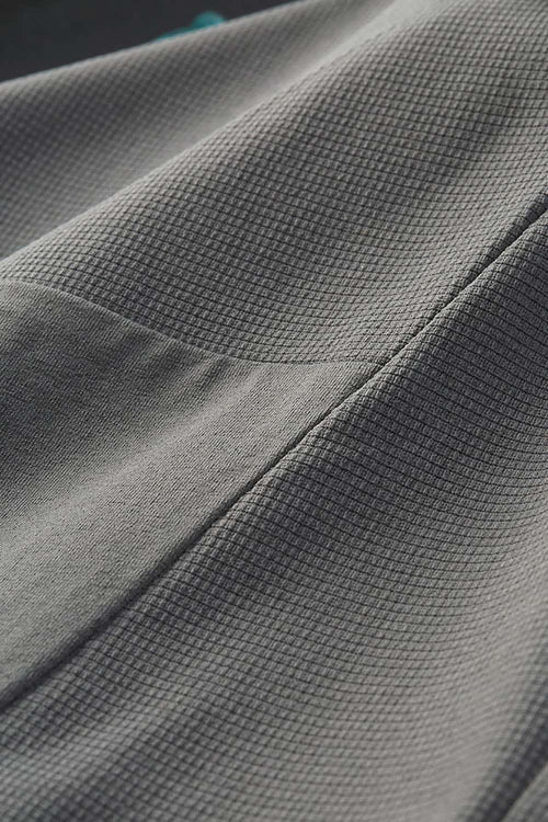 Contrast Zip Quick-Dry Long Sleeve Tee - Dark Gray
