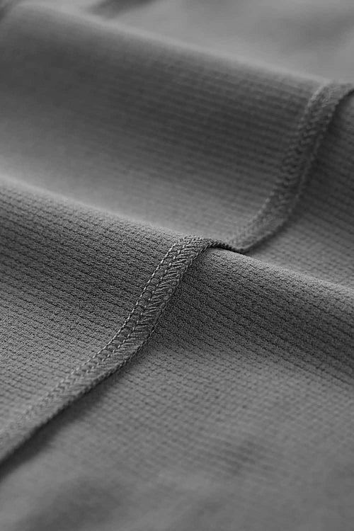 Contrast Zip Quick-Dry Long Sleeve Tee - Dark Gray
