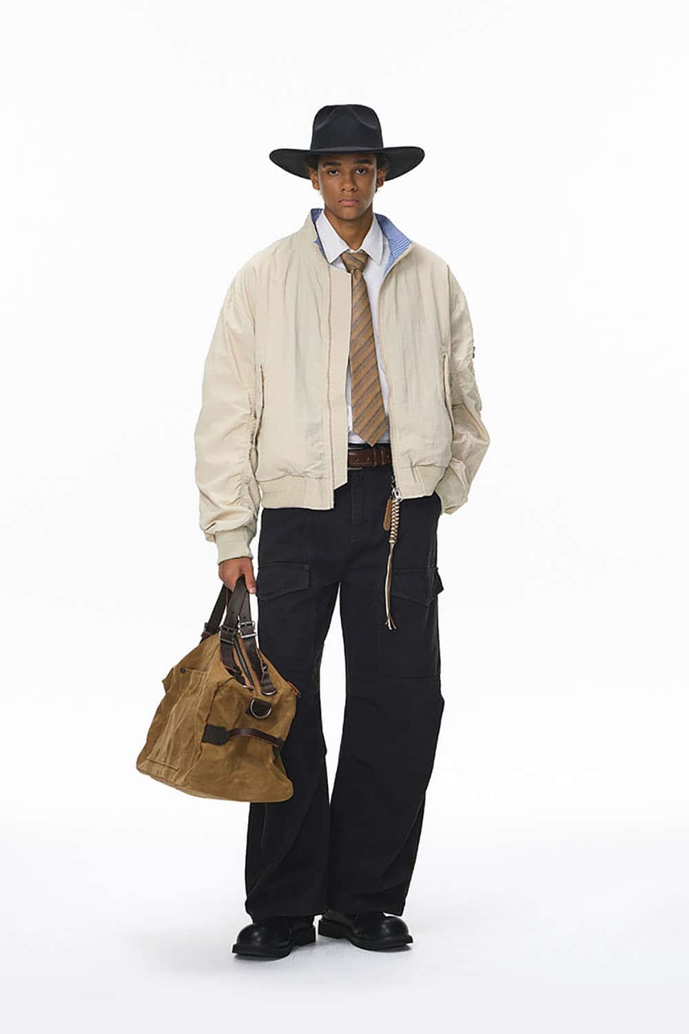 Short Bomber Jacket with Stand Collar _ Plaid Contrast Baseball Style Outerwear