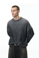 Two-Tone Gradient Striped Knit Sweater - Black
