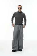 Lyocell Wool Turtleneck Layer - Dark Gray