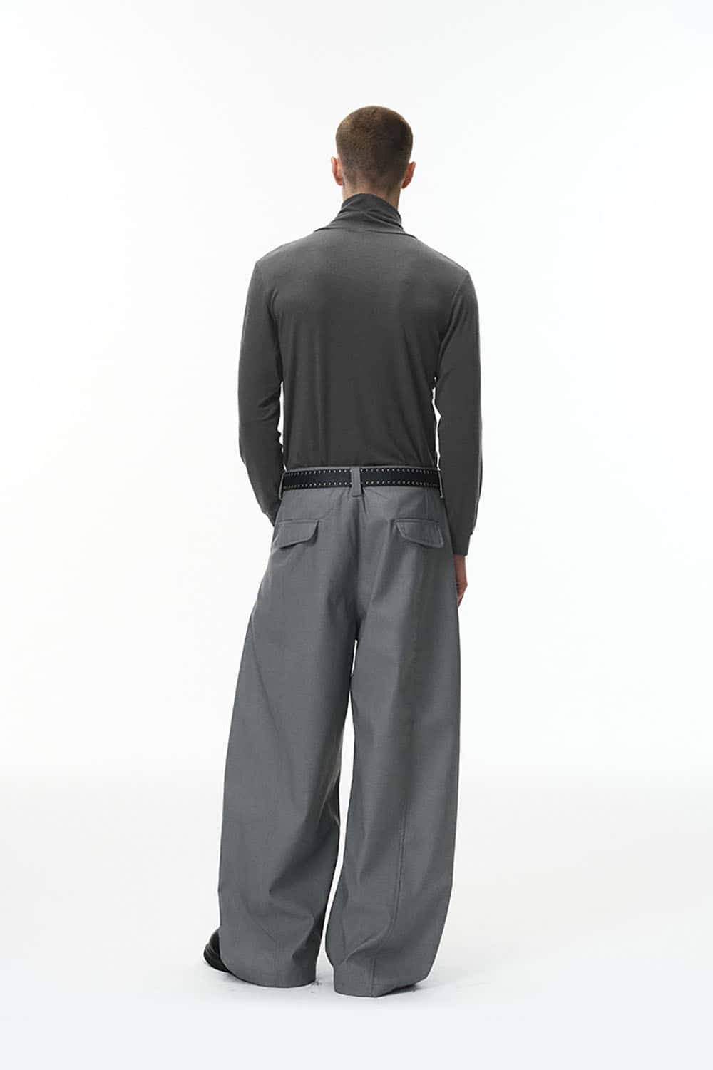 Wool Blend Fitted Turtleneck _ Slim Long Sleeve Base Layer Tee