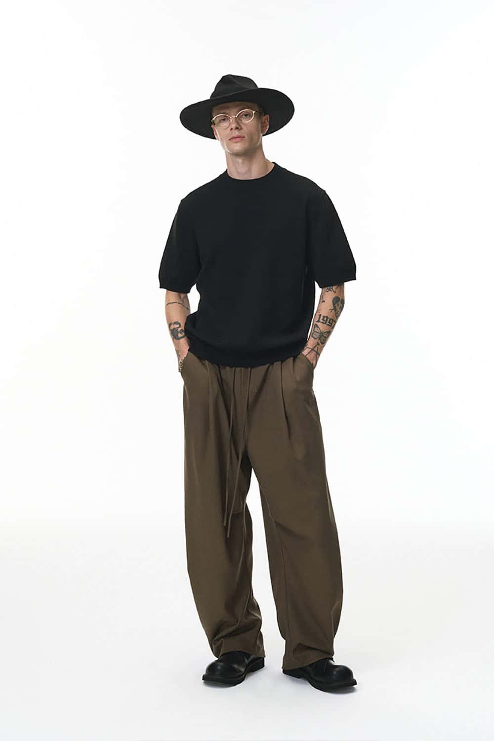 Loose Knit Crewneck Sweater Tee _ Short Sleeve Warm Wool-Blend Pullover