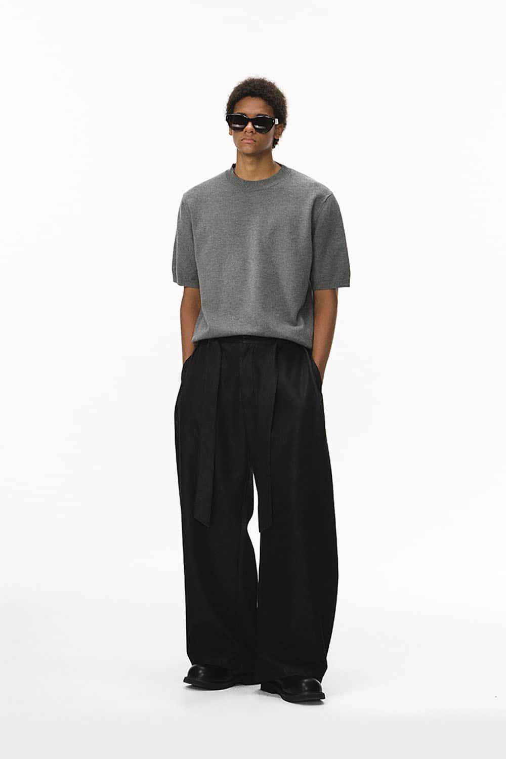 Loose Knit Crewneck Sweater Tee _ Short Sleeve Warm Wool-Blend Pullover