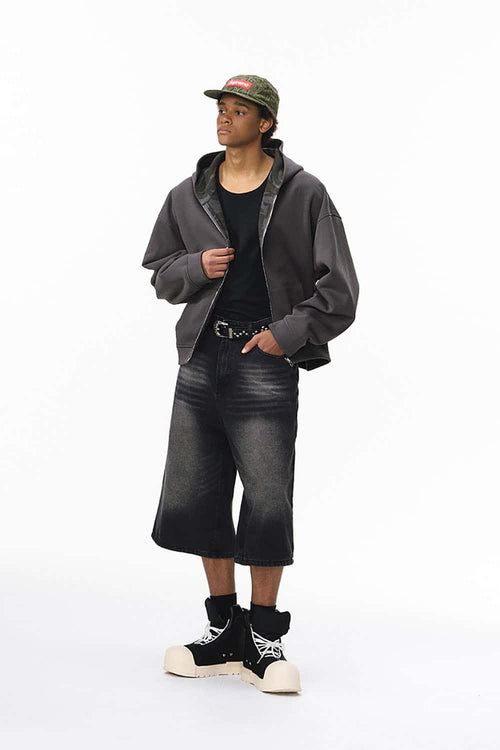 Reversible Camo Zip-Up Jacket - Dark Gray