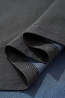 Splash Graphic Long-Sleeve Streetwear Tee - Dark Gray