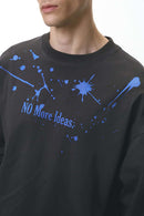 Splash Graphic Long-Sleeve Streetwear Tee - Dark Gray