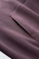 Fleece-Lined Cropped Streetwear Hoodie - Plum Purple