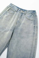 Vintage Distressed Gradient Wide-Leg Pants - Blue