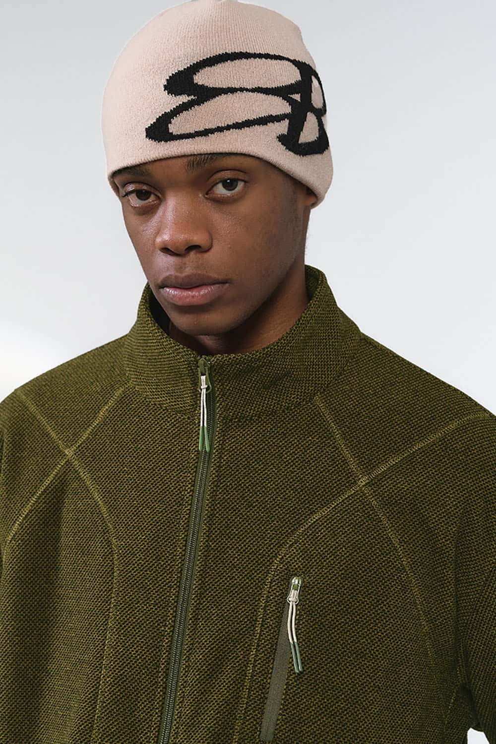 Honeycomb Thermal Fleece Jacket _ Stand Collar Zip-Up Outdoor Sport Sweatshirt