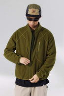 Thermal Zip-Up Fleece Pullover - Olive