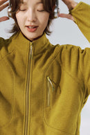 Thermal Zip-Up Fleece Pullover - Yellow