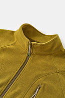 Thermal Zip-Up Fleece Pullover - Yellow