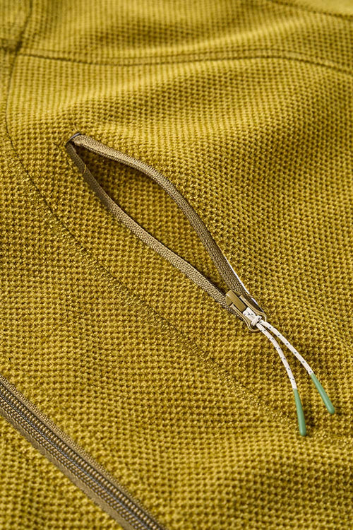 Thermal Zip-Up Fleece Pullover - Yellow