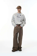 Distressed Raw-Edge Cargo Pants - Brown