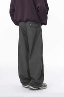 Distressed Raw-Edge Cargo Pants - Dark Gray