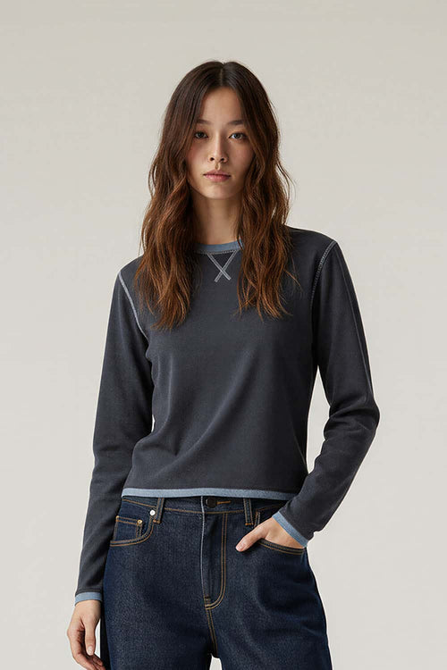 Quick-Dry Color-Block Active Long Sleeve - Blue