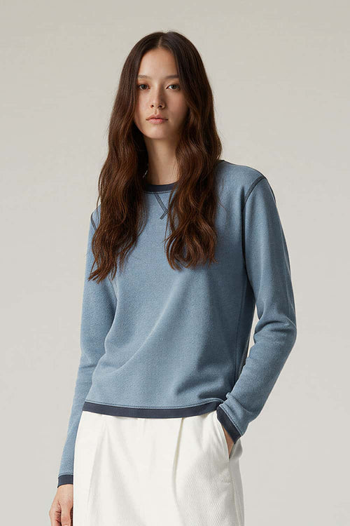 Quick-Dry Color-Block Active Long Sleeve - Grayish Blue