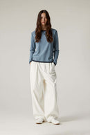 Quick-Dry Color-Block Active Long Sleeve - Grayish Blue