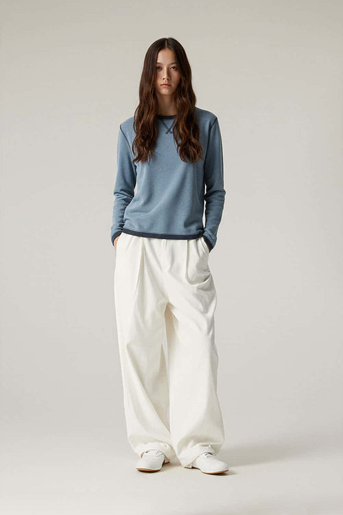 Quick-Dry Color-Block Active Long Sleeve - Grayish Blue
