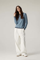 Quick-Dry Color-Block Active Long Sleeve - Grayish Blue
